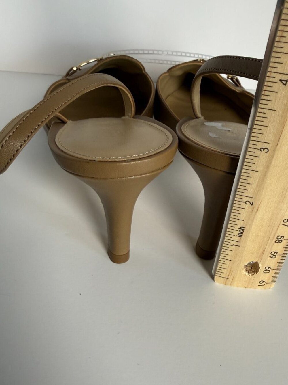 Michael Kors Lena Sling Pumps Natural Sz 9.5M Horsebit Hardware NWOT - Picture 4 of 7